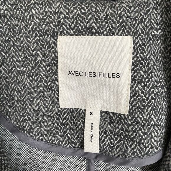 Avec Les Filles Knit Blazer Women S Gray Houndstooth Soft Stretch Travel Scandi - Picture 9 of 12